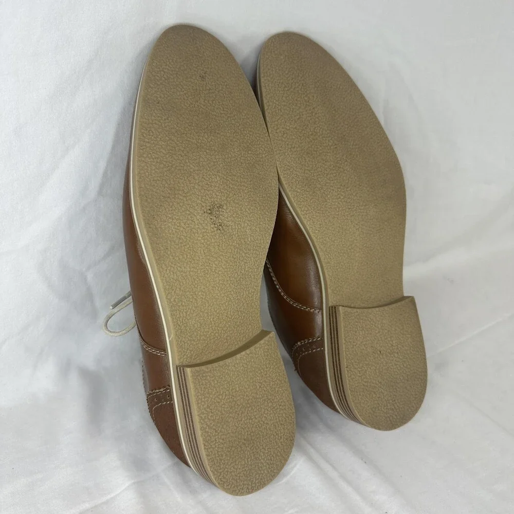 St John's Bay Shoes Mens Size 10.5 Brown Oxford Slater Memory Foam Dry+Cool